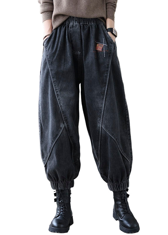 Dame Denim Bukser med Elastisk Talje og Lommer 0