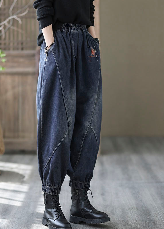 Dame Denim Bukser med Elastisk Talje og Lommer 2