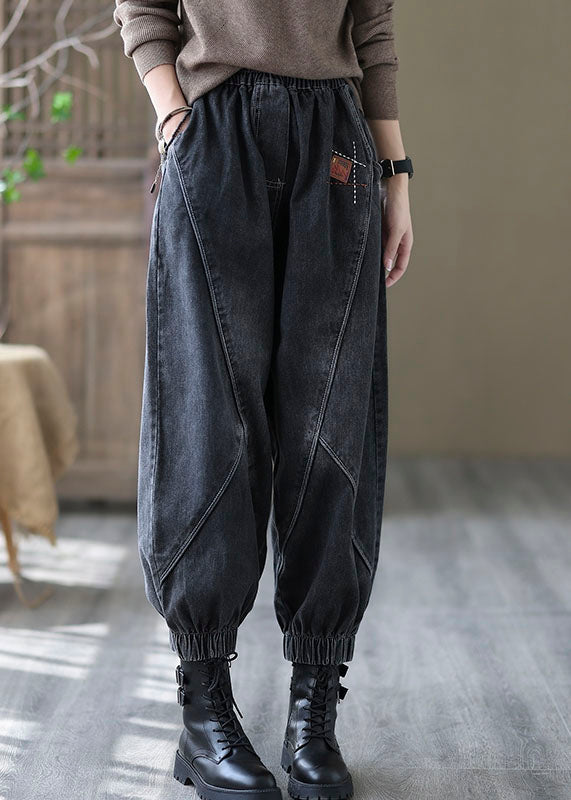 Dame Denim Bukser med Elastisk Talje og Lommer 3