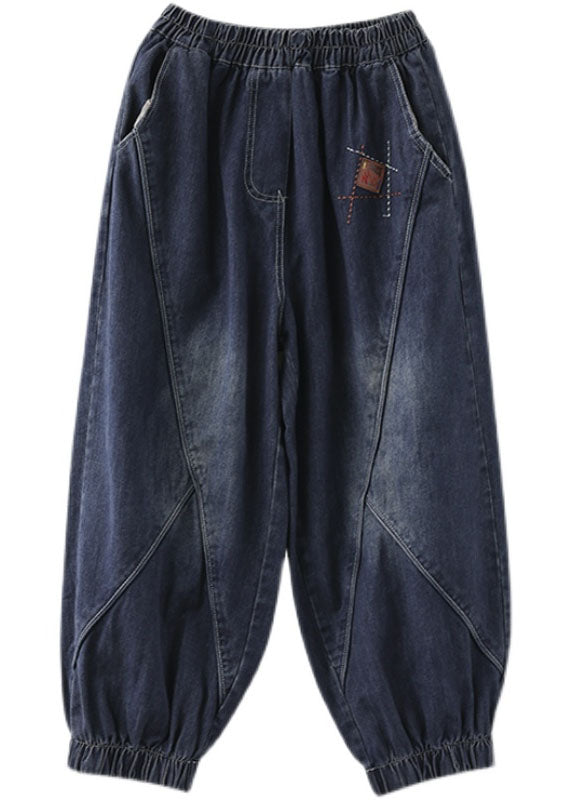 Dame Denim Bukser med Elastisk Talje og Lommer 4