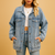 Dame Denim Vinterjakke med Knapper 1