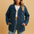 Dame Denim Vinterjakke med Knapper 2