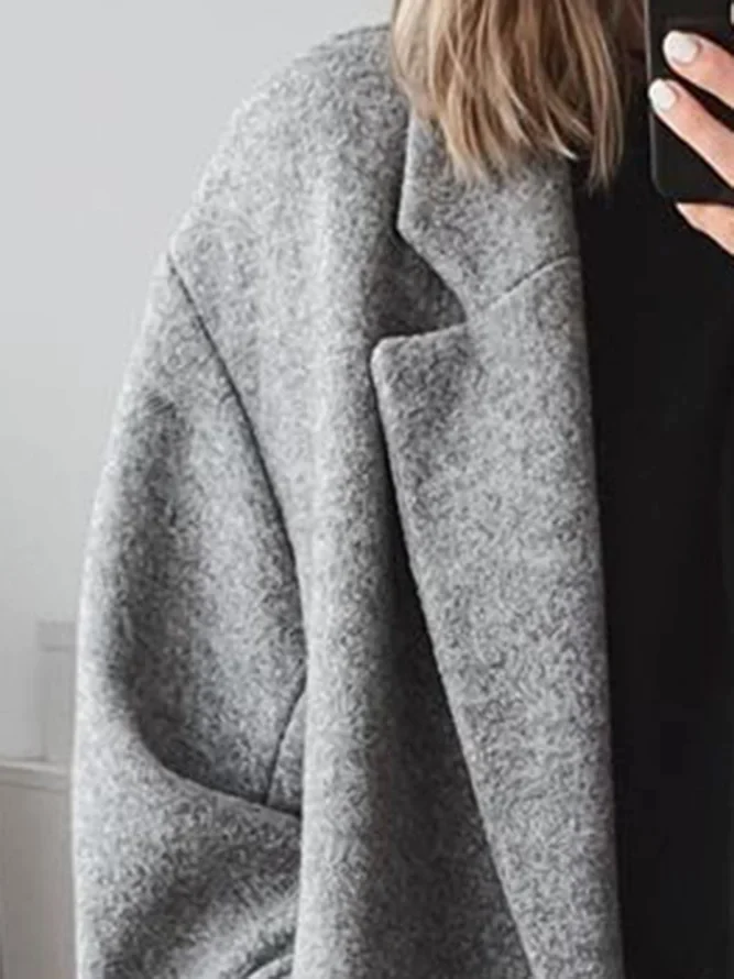 Dame Frakke Oversized Langline Med Dobbeltradet Design 3