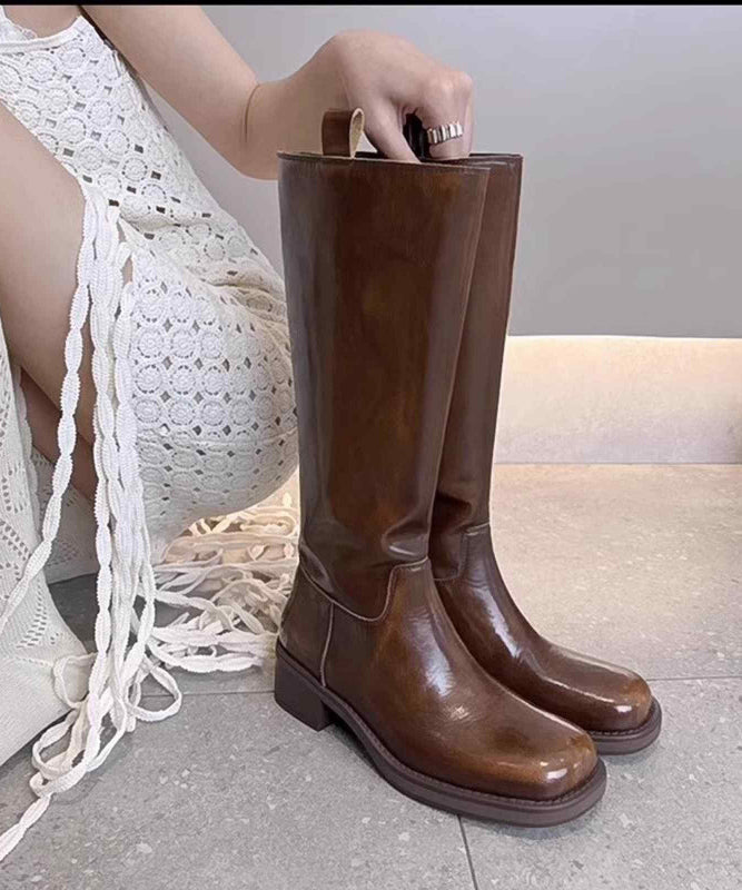 Dame Høje Støvler Chunky Heel 4