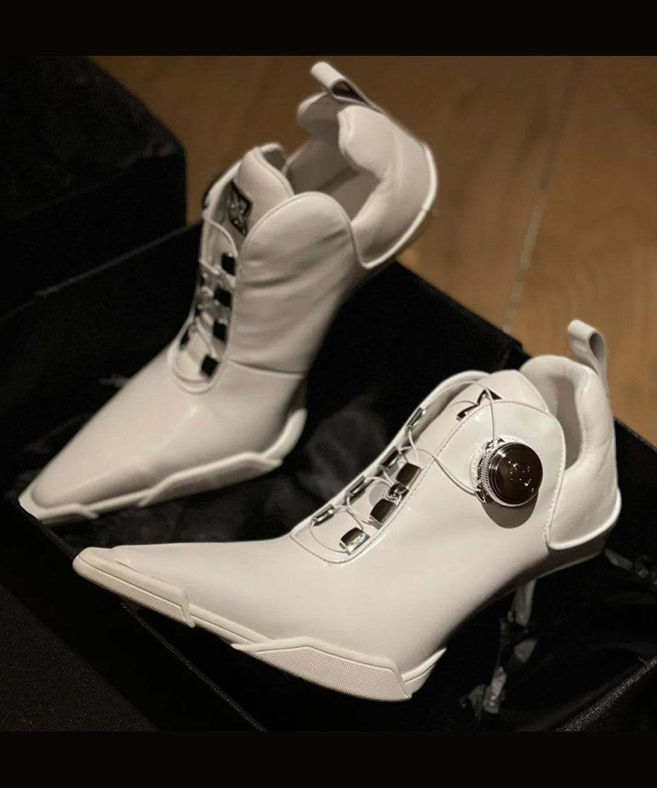 Dame Højhælede Støvler Spidse Tå Moderne Design 1