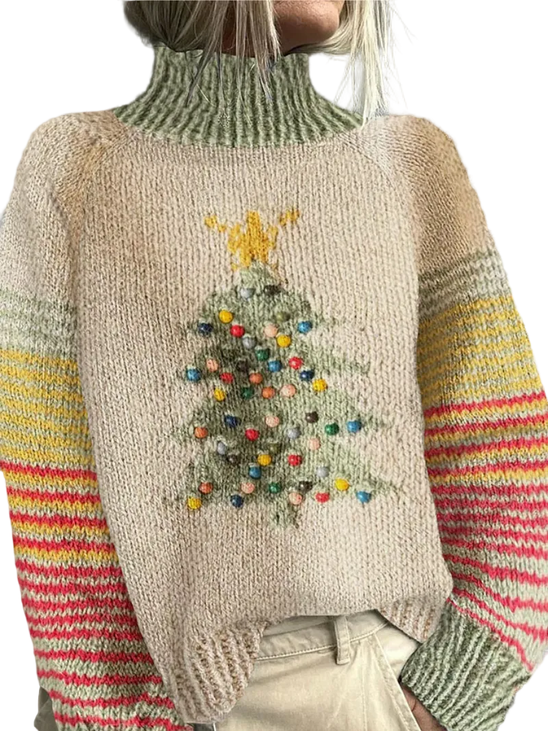 Dame Juletrøje med Høj Krave 0