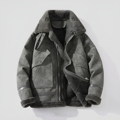 Dame Moto Jakke med Shearling Design 1