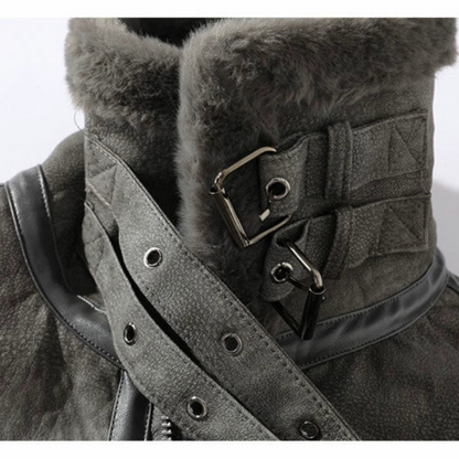 Dame Moto Jakke med Shearling Design 3