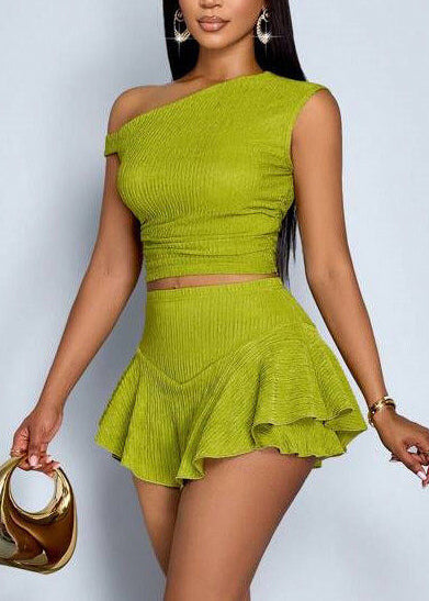 Dame One Shoulder Tøjsæt Til Kvinder Moderne Stil 4