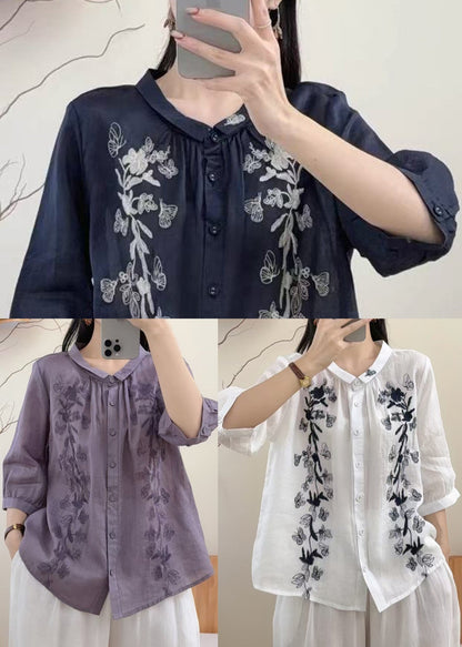 Dame Oversized Skjorte Butterfly Design 4