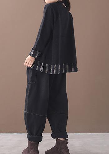 Dame Oversized Strikket Sweater med O-Hals 2