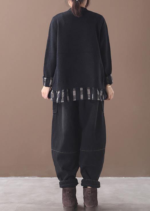 Dame Oversized Strikket Sweater med O-Hals 3