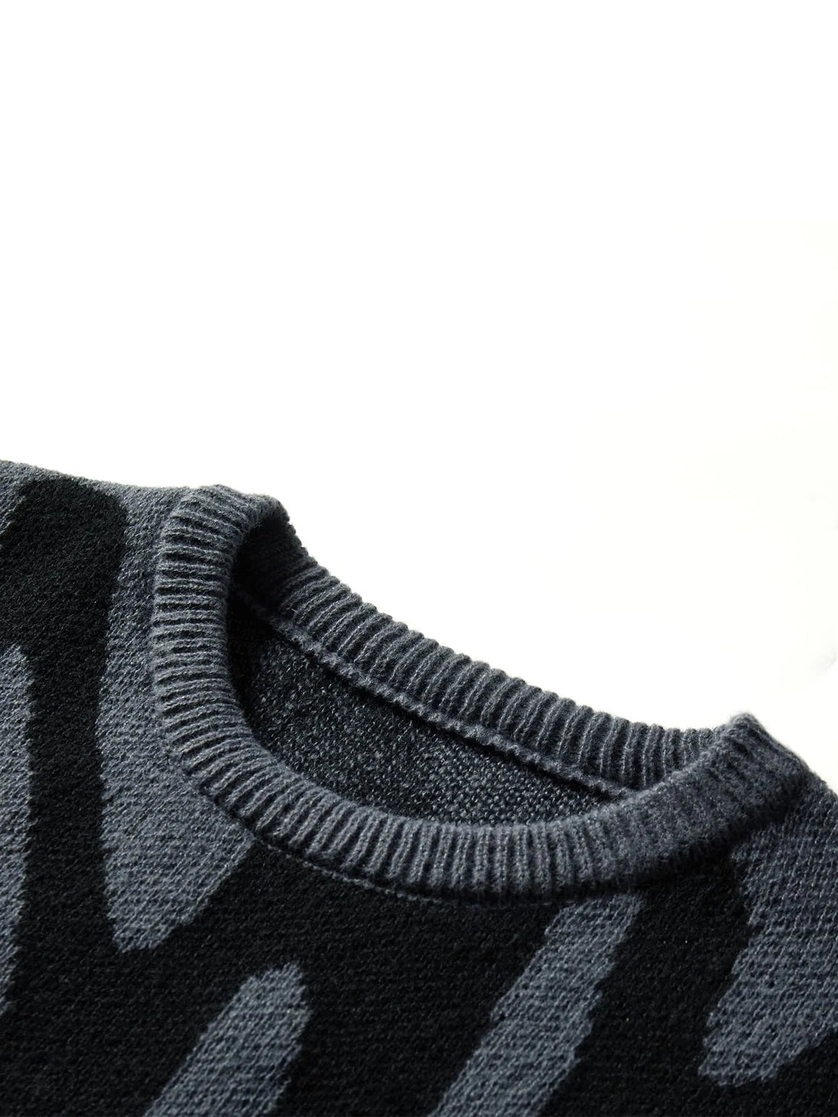 Dame Oversized Striktrøje med Abstrakt Mønster 3