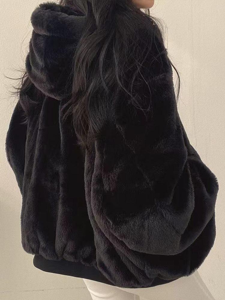 Dame Oversized Vinterjakke Med Lynlås og Ribbede Detaljer 5
