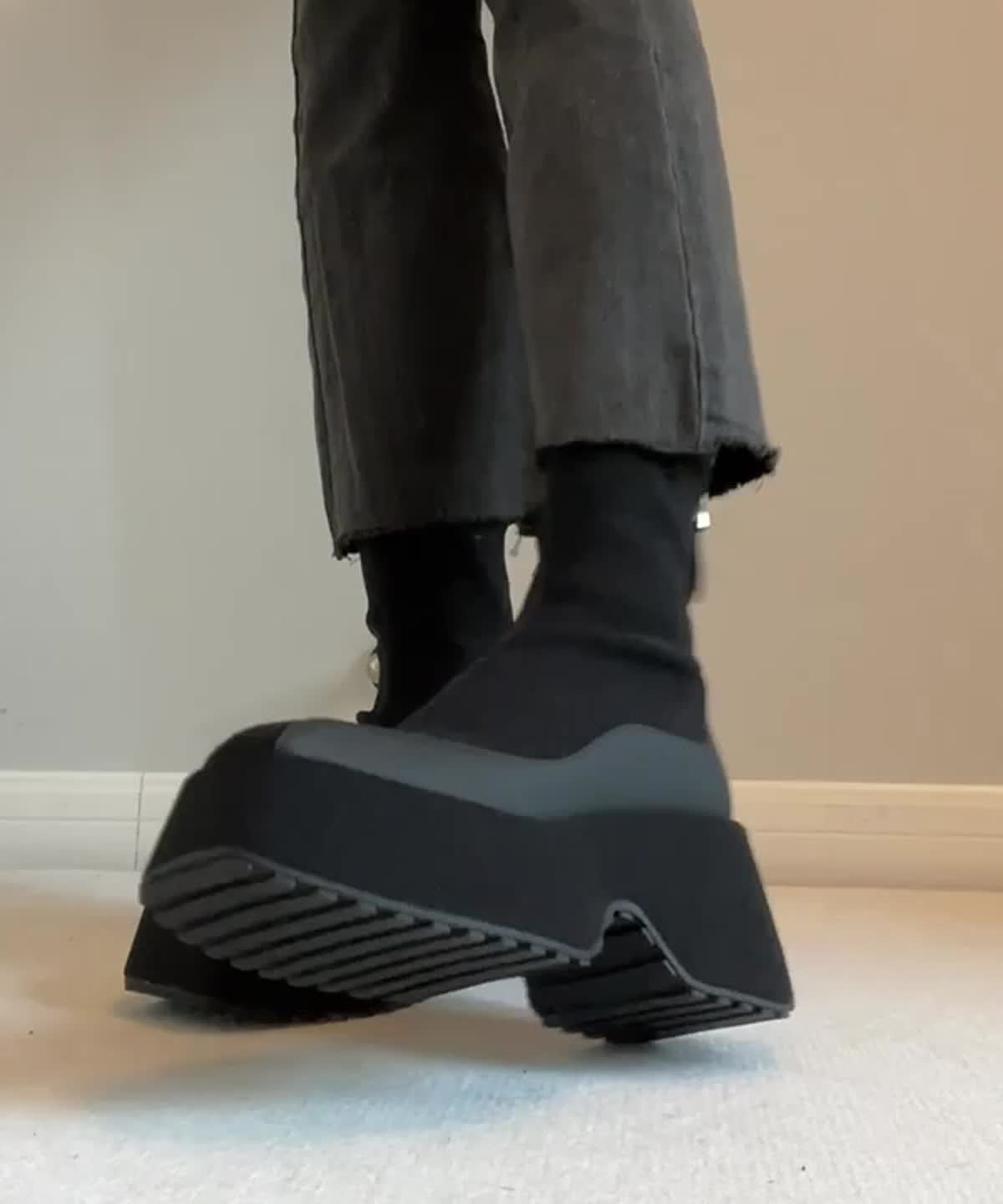 Dame Platform Støvler med Lynlås og Splejsning 3