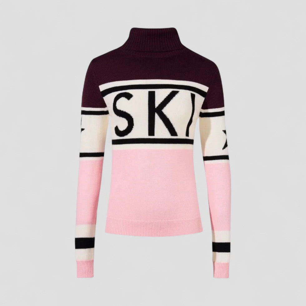 Dame Rullekrave Ski Jumper Med Moderne Grafik 2