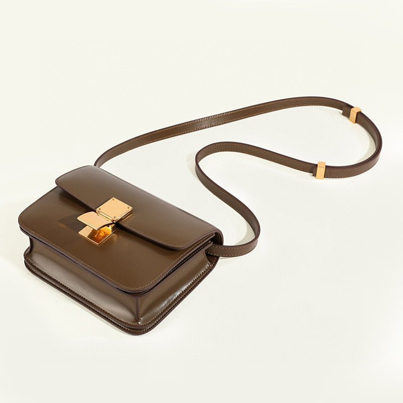 Dame Skuldertaske Flap Box Klassisk Stil 7