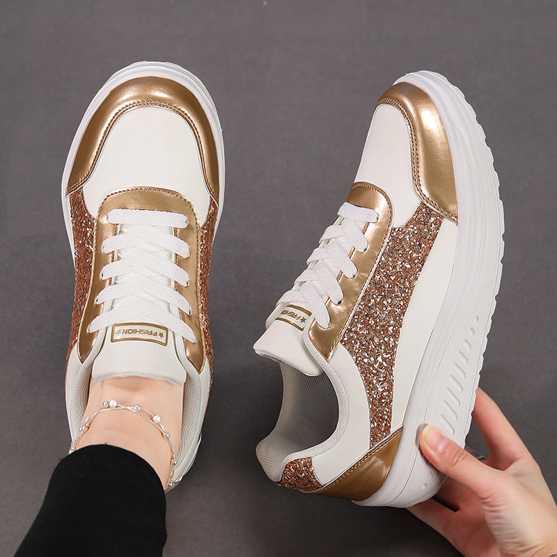 Dame Sneakers Glitrende Design Moderne Komfort 1