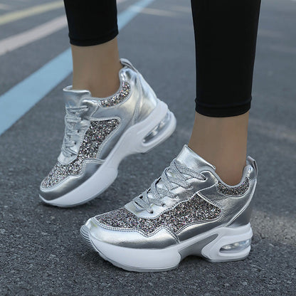 Dame Sneakers Glitrende Design Trendy Komfortabel Støttende 3
