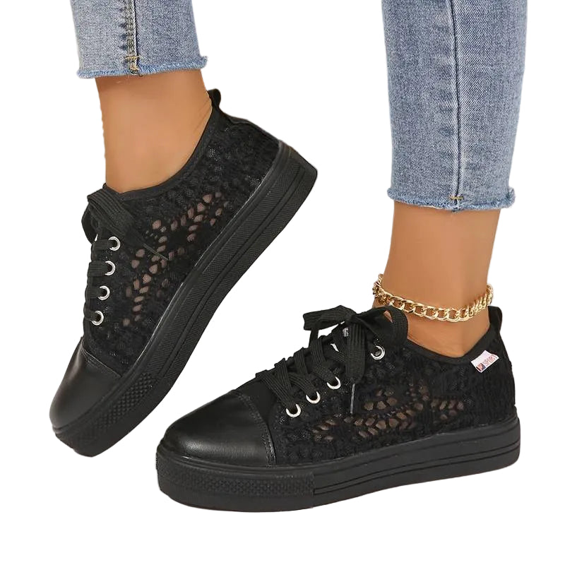 Dame Sneakers Med Blondeoverflade Casual Stil 0