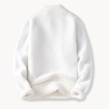 Dame Sweater Høj V-Udskæring Med Drop-Skuldersømme 4