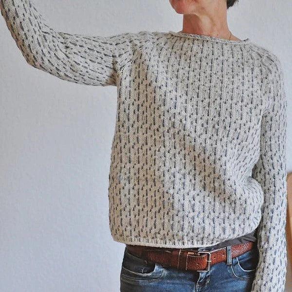 Dame Sweater Rund Hals Stilfuld Afslappet Design 3