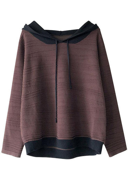 Dame Sweatshirt med Hætte og Patchwork Design 4