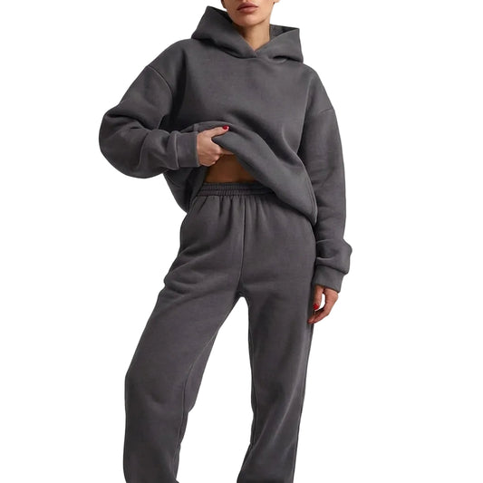Dame Træningssæt Oversized med Hættetrøje og Joggebukser 0