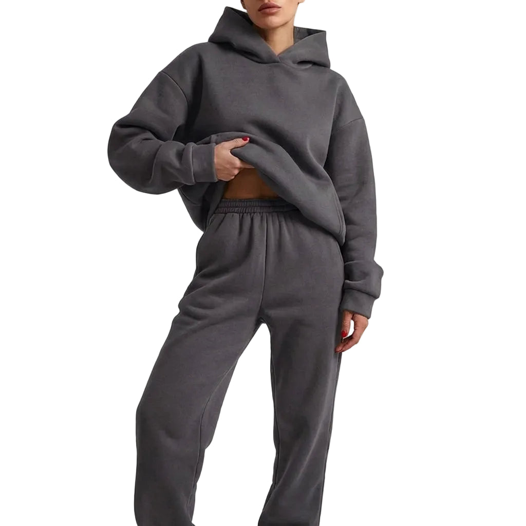 Dame Træningssæt Oversized med Hættetrøje og Joggebukser 0