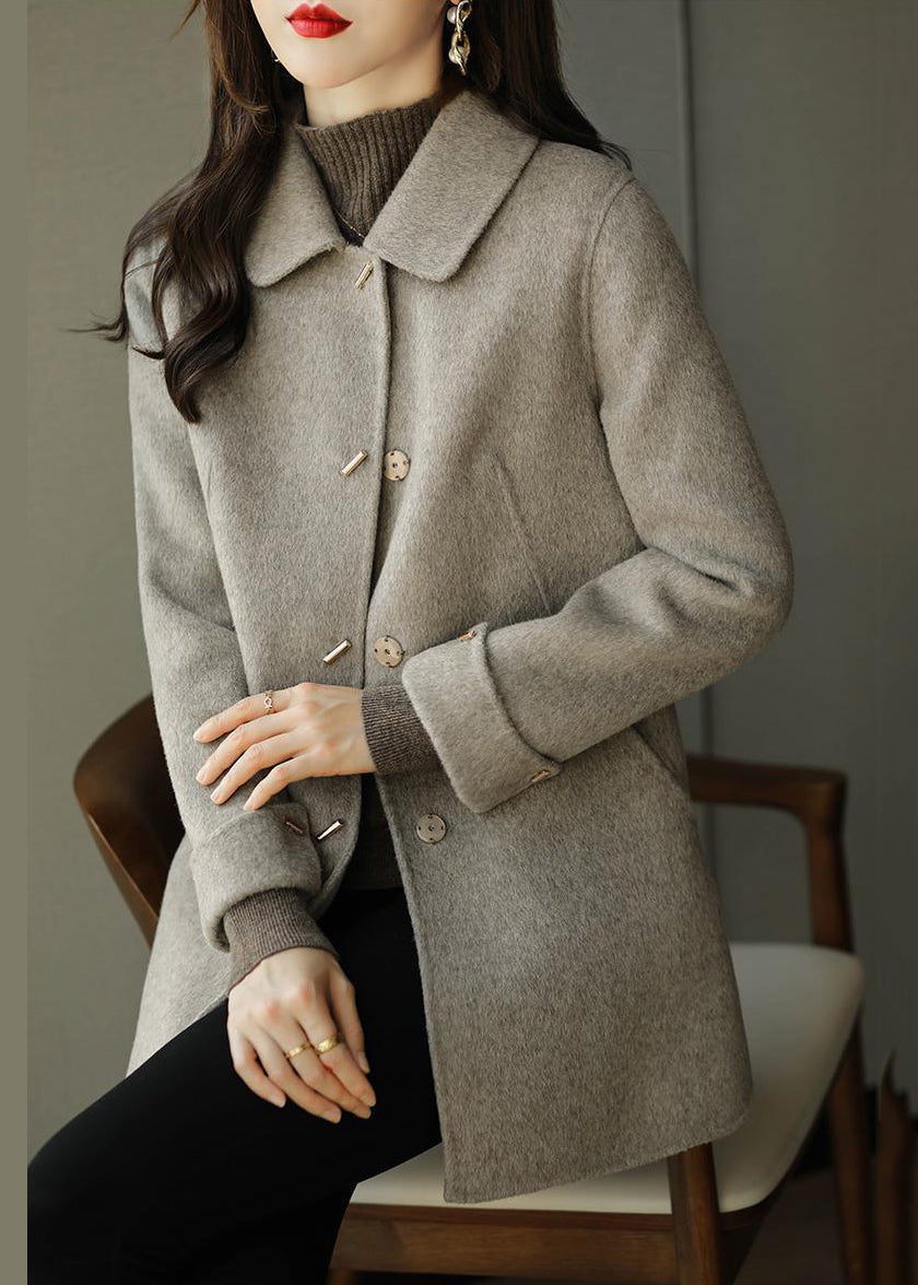 Dame Uldfrakke Oversized Med Knapper - Lang Uldfrakke Damer 1