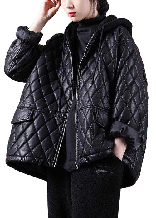 Dame Zipperet Hoodie Patchwork Vinterjakke 0