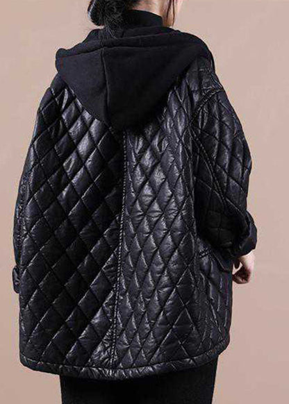 Dame Zipperet Hoodie Patchwork Vinterjakke 3