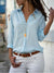 Damer Bluse Klassisk Design Åndbart Materiale 7