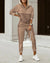 Damer's Joggingdragt Monogram Design Half-Zip Blød Stof 4