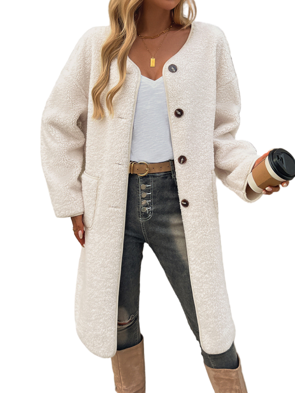 Damer's Lange Fleece Vest med Knapper - Komfortabel og Moderne Stil 0