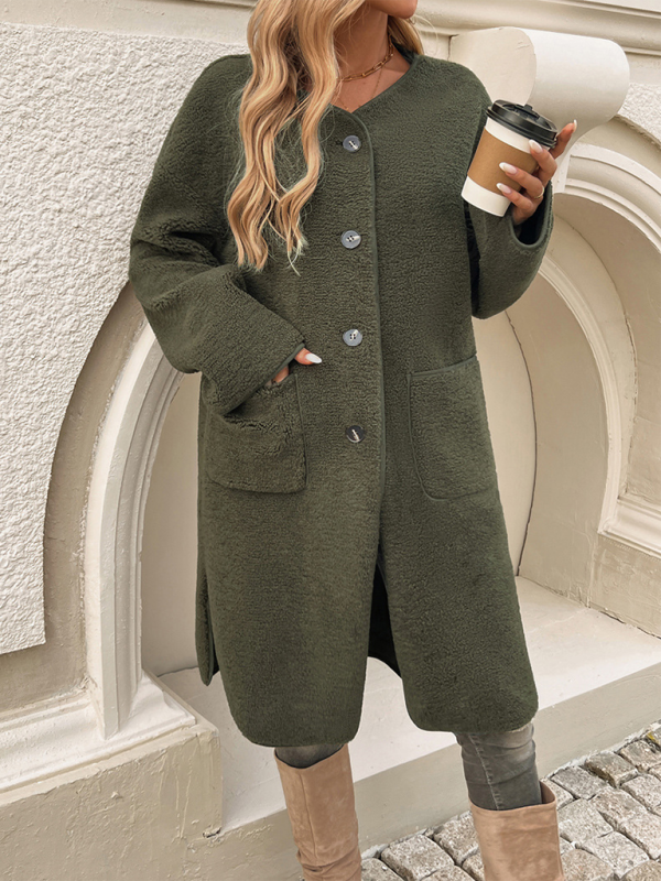Damer's Lange Fleece Vest med Knapper - Komfortabel og Moderne Stil 2