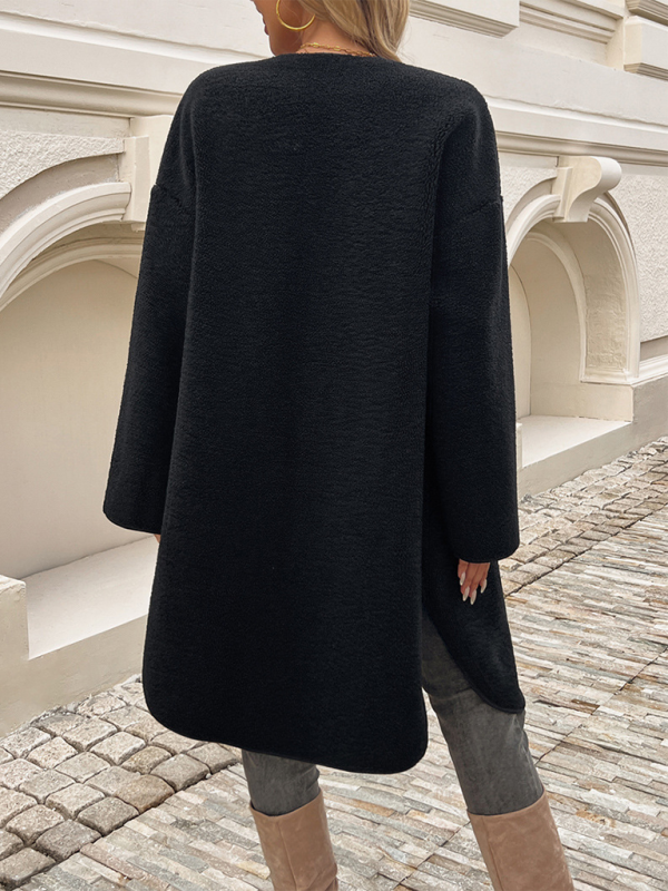 Damer's Lange Fleece Vest med Knapper - Komfortabel og Moderne Stil 3