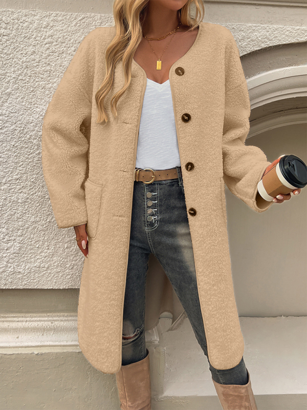 Damer's Lange Fleece Vest med Knapper - Komfortabel og Moderne Stil 4