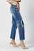 Damerne Høj Talje Straight Jeans Mørk 2