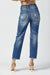 Damerne Høj Talje Straight Jeans Mørk 3