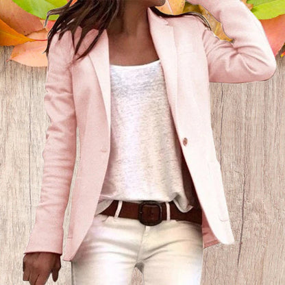 Damernes Blazer Revers Lange Ærmer Polyester 2