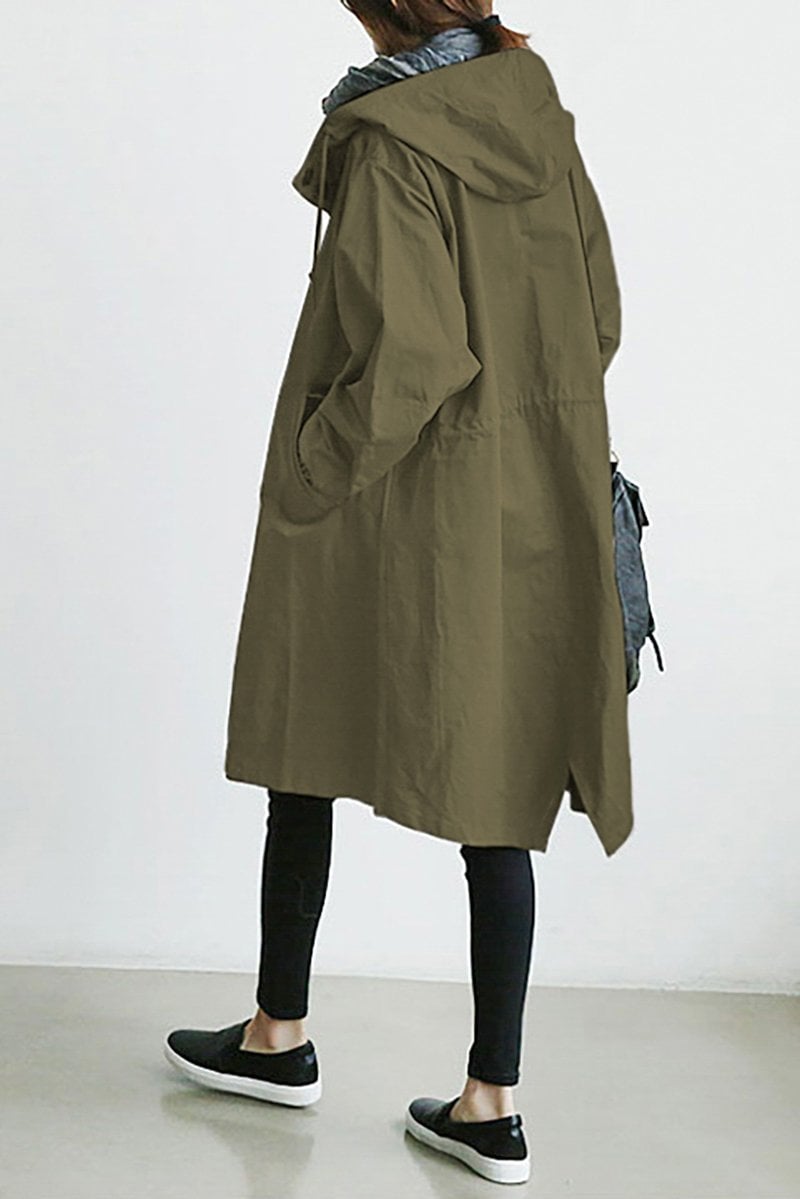 Damernes Trenchcoat med Hætte i Vandafvisende Design 2