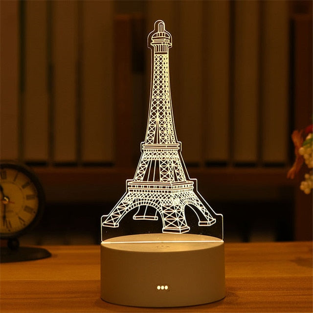 Eiffeltårnet 3D Illusionslampe
