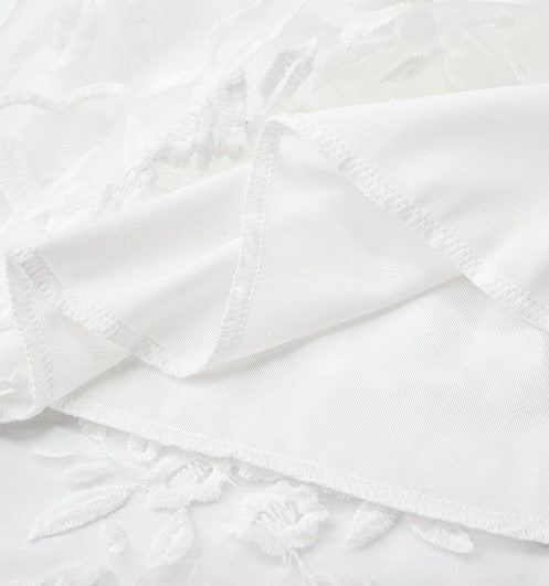 Kvinders Cocktailkjole Blomsterbroderi Netstof Knælængde-2