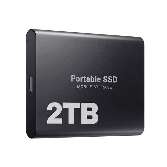 Ekstern SSD 2TB Hurtig lagring USB-C bærbart drev