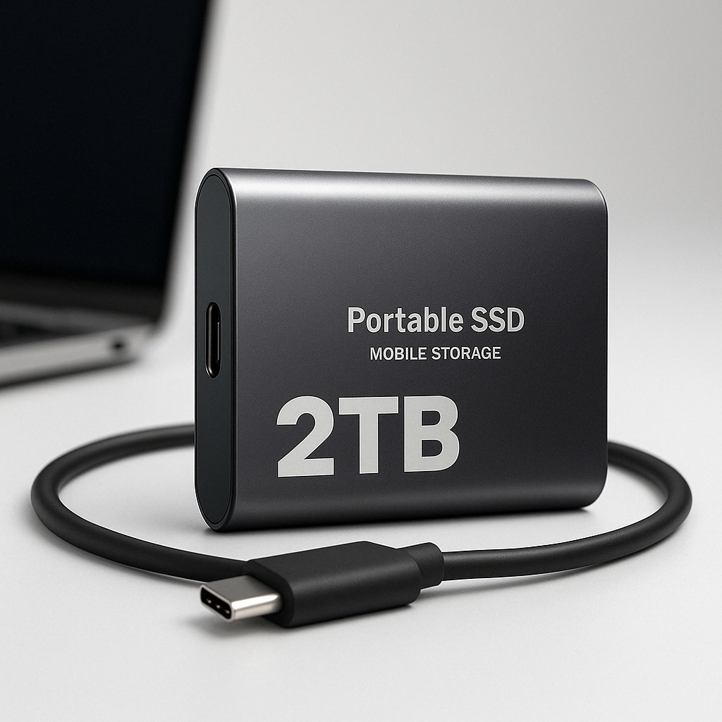 Ekstern SSD 2TB Hurtig Lagring USB C Bærbart Drev