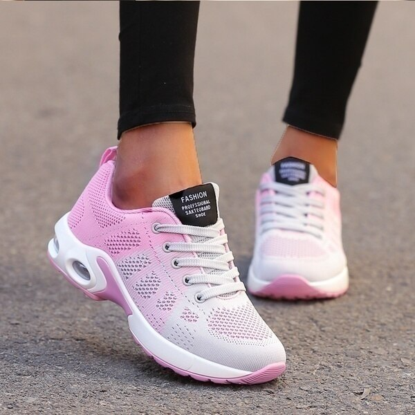 Unisex Sneakers Lilla Komfortabel Gummi Orthopædisk Design-5