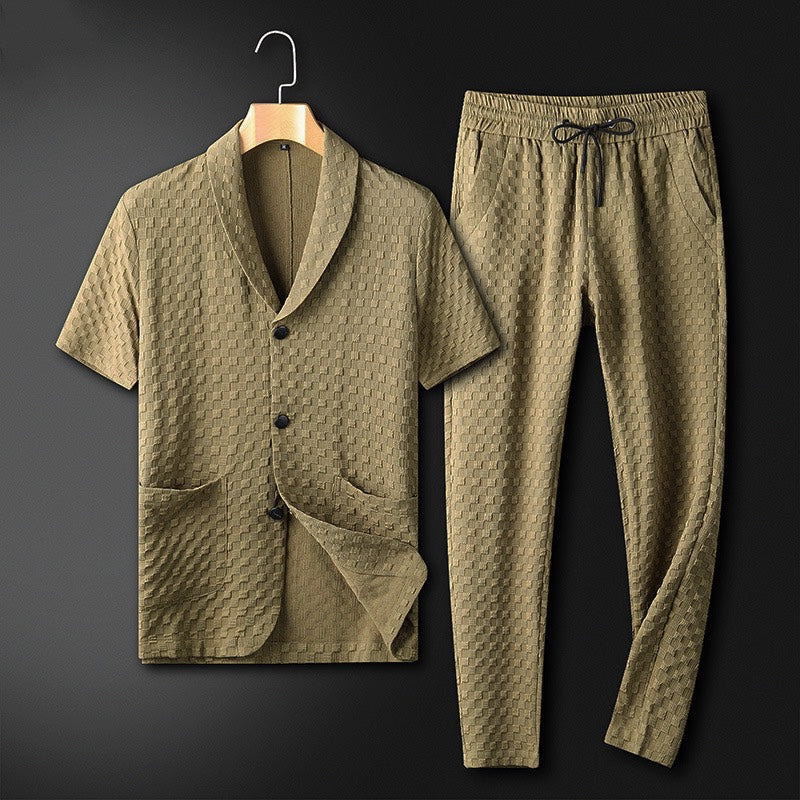 Herre To-delt Kostume Geometrisk Design