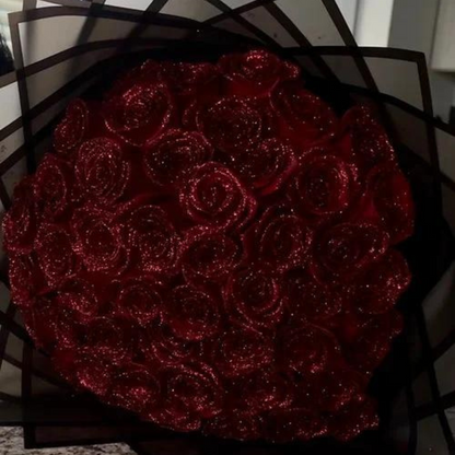 Glitrende Rosen i Glaskuppel med Batteridrevne Lys 3