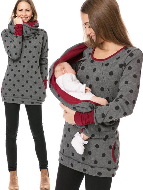 Gravid Sweatshirt med Blomstertryk til Kvinder 11
